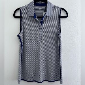 EP New York Navy Blue Stripe Golf Shirt NWT